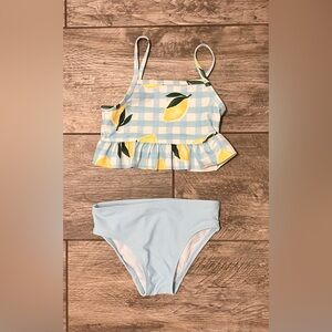 Carter's Blue and Yellow Lemon Checkered Bikini